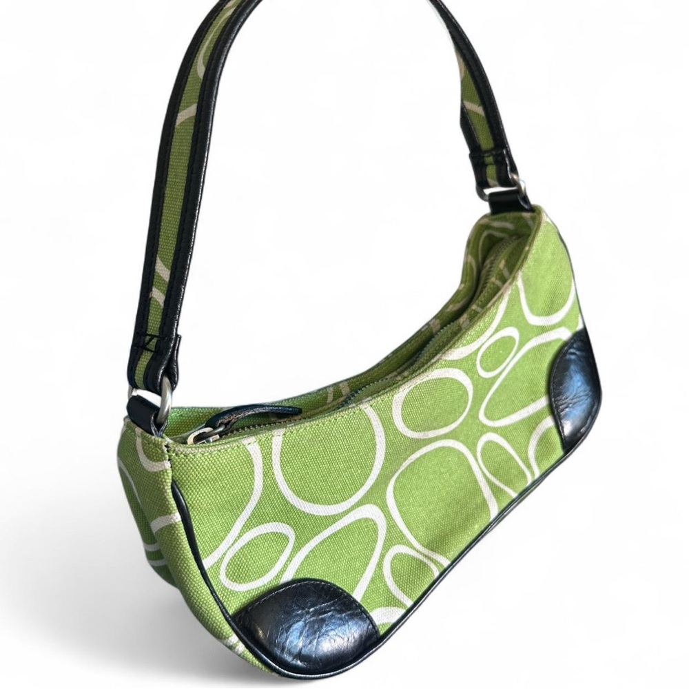Angela Adam’s Green and white Y2K shoulder bag